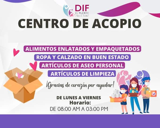 DIF El Fuerte instala centro de acopio